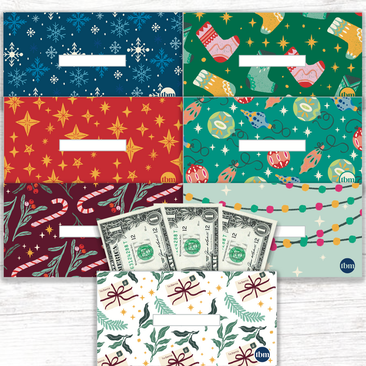 'The Holidays Are Here' Theme Horizontal Cash Envelopes (Printable)