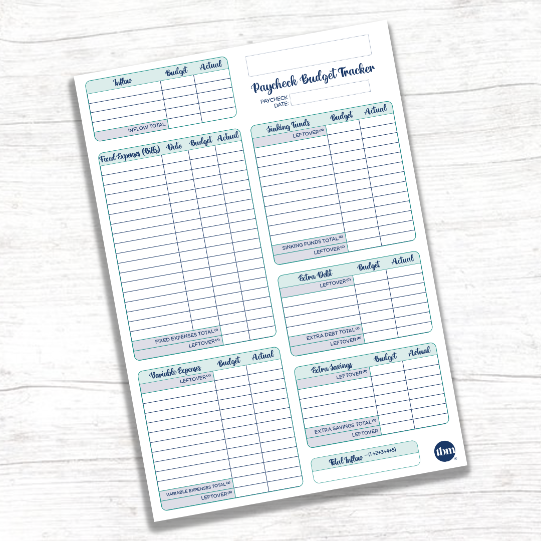 Paycheck Budget Tracker Pad The Budget Mom Paycheck budget tracker pad the budget mom