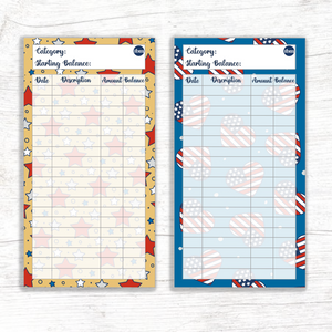 4th of July Theme Spending Trackers (Printable)
