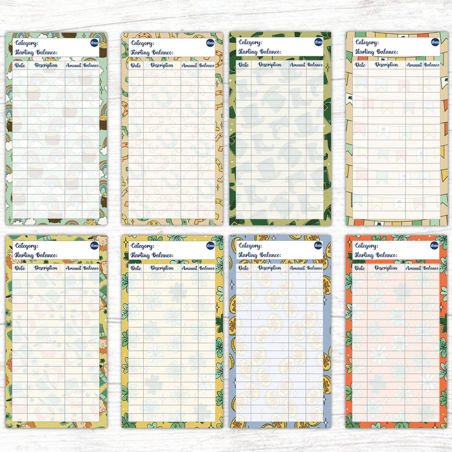 "Lucky" Theme Spending Trackers (Printable)