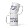 "Love And A Budget Are All You Need" White Mug