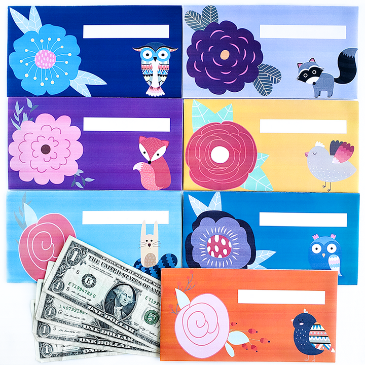 Critter Design Horizontal Cash Envelopes (Printable)