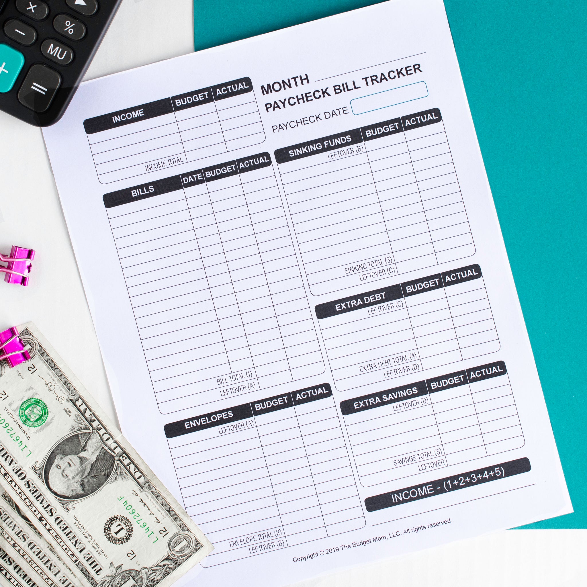 12 Budget Sheets Expense Tracker Fit Budget Envelopes Cash