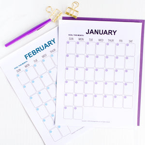 Monthly Budget Calendar (Printable)