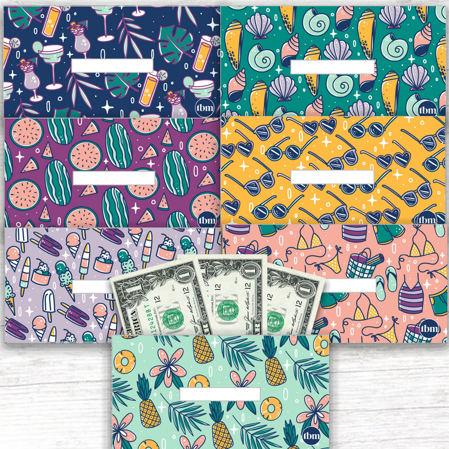 Summer Theme Horizontal Cash Envelopes (Printable)