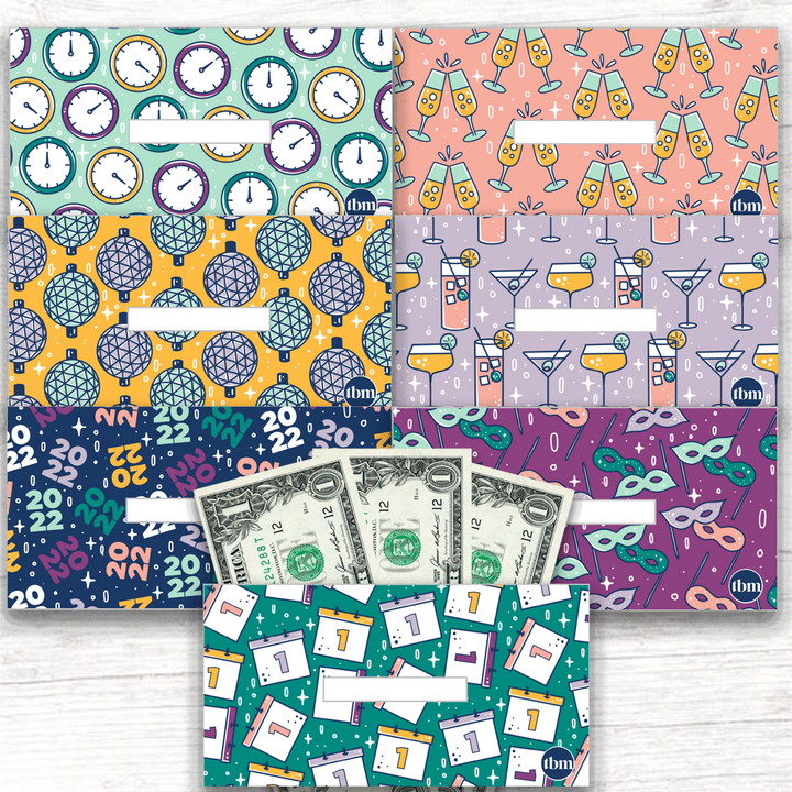 New Year 2022 Theme Horizontal Cash Envelopes (Printable)