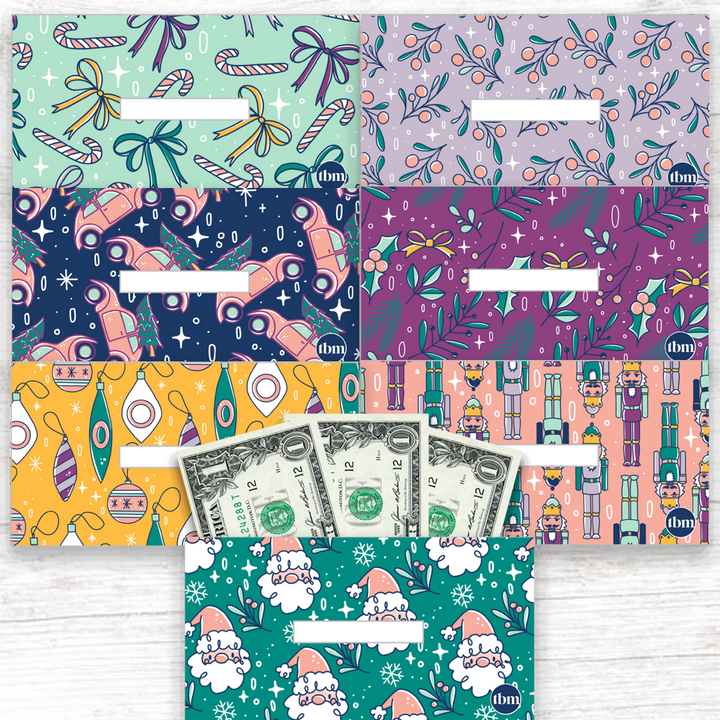 Christmas Theme Horizontal Cash Envelopes (Printable)