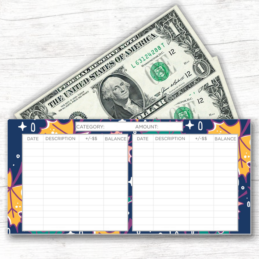Leaves & Pumpkins Theme Horizontal Cash Envelopes (Printable)