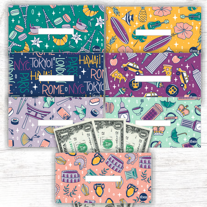 Vacation Theme Horizontal Cash Envelopes (Printable)