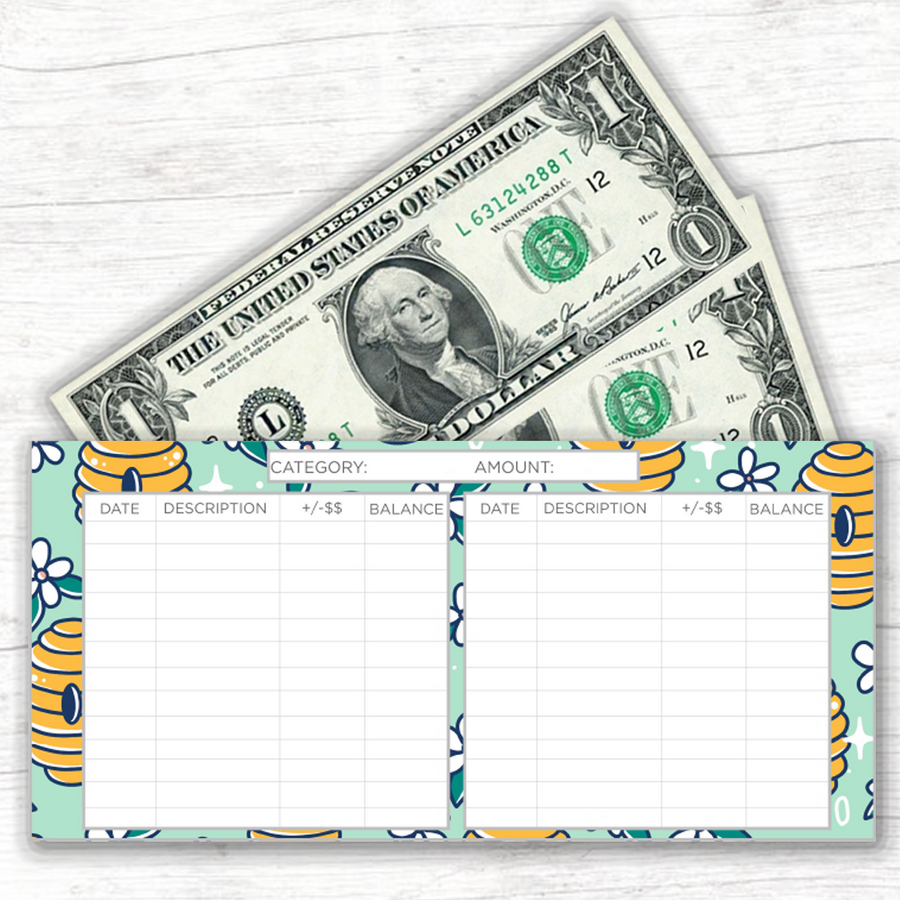Bumblebee Theme Horizontal Cash Envelopes (Printable)