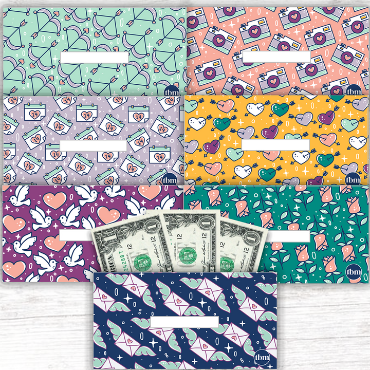 Love Theme Horizontal Cash Envelopes (Printable)