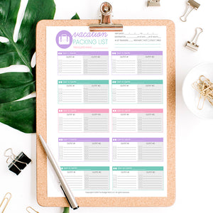 Vacation Budget & Packing List Printables