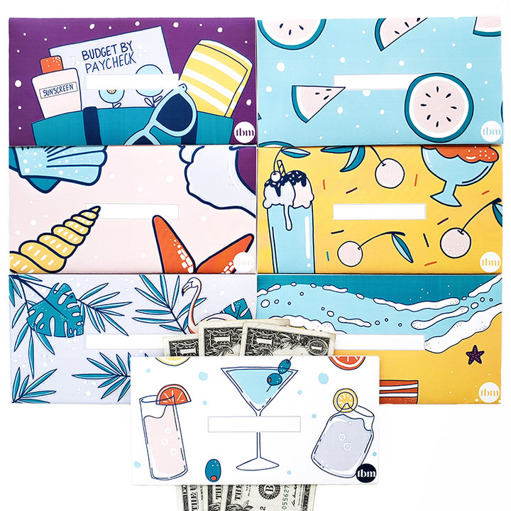 Summer Theme Horizontal Cash Envelopes (Printable)