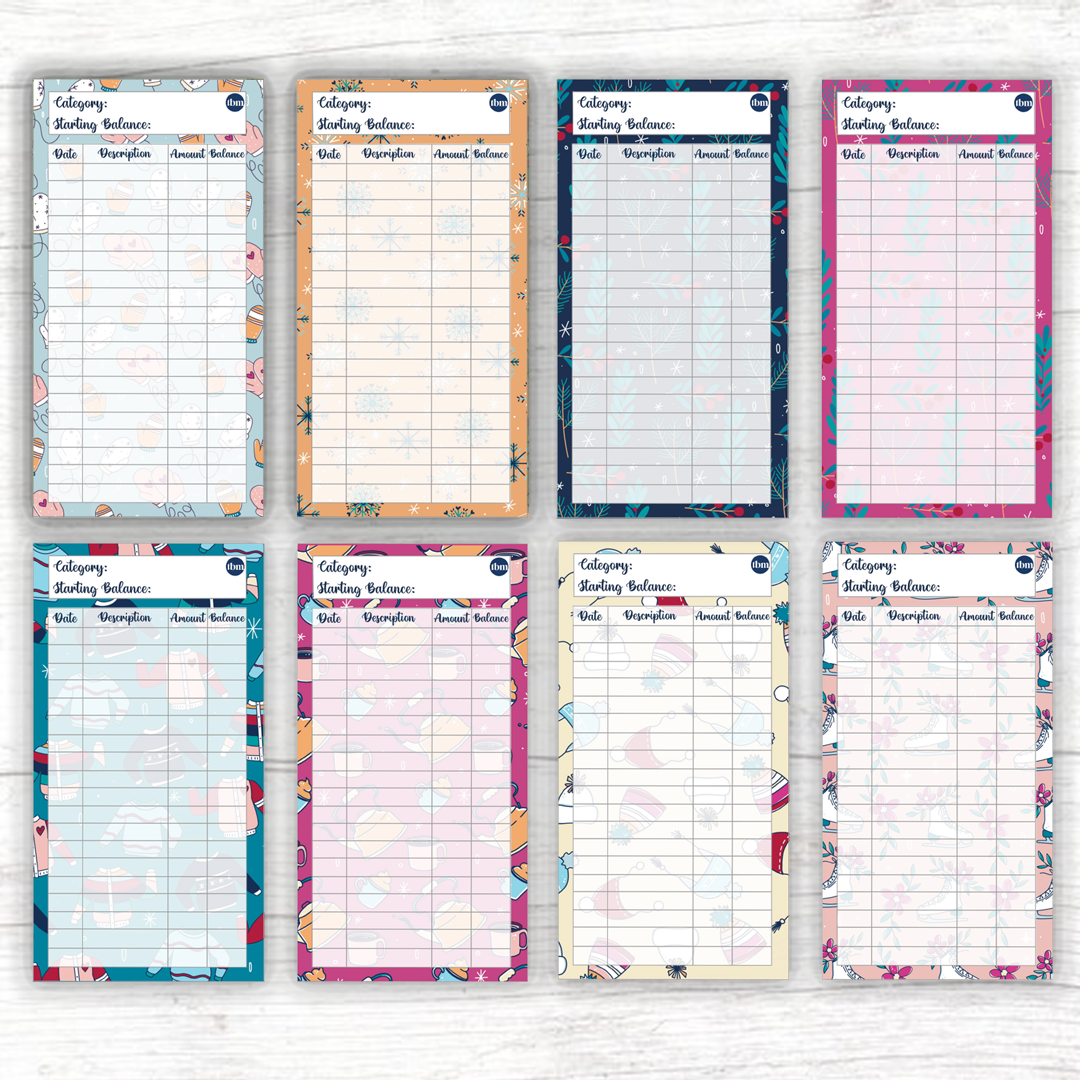Winter Theme Spending Trackers (Printable) – The Budget Mom for Free Printable Cash Envelope Tracker