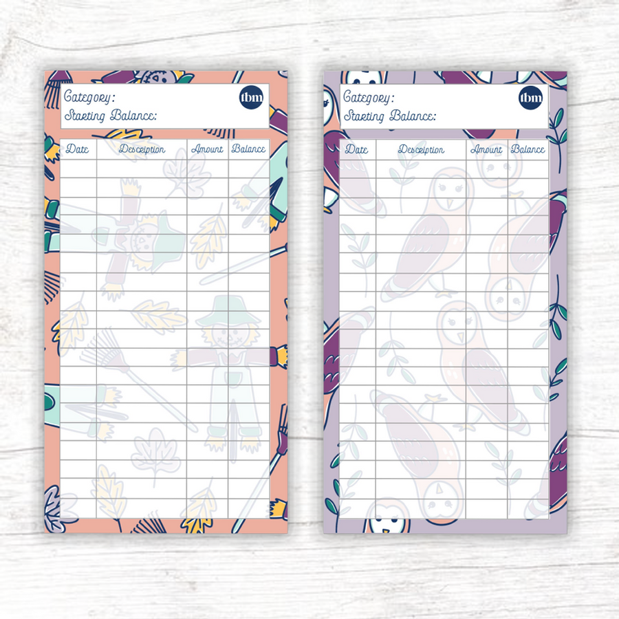 "Fall is Here" Theme Spending Trackers (Printable)