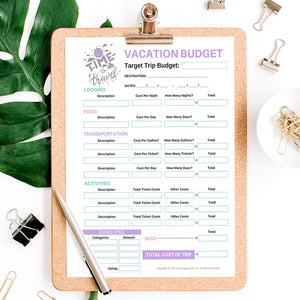 Vacation Budget & Packing List Printables