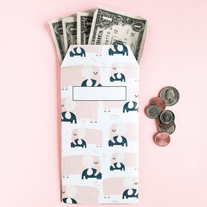 Girl Child Design Vertical Cash Savings Envelopes (Printable)