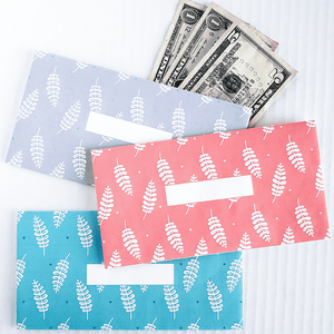 Leaf Design Horizontal Cash Envelopes (Printable)